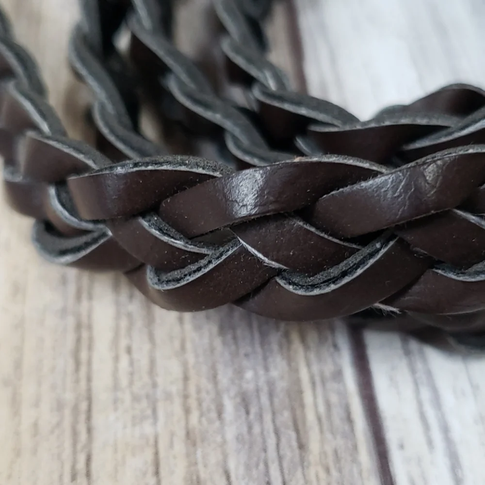 Dark brown braided belt